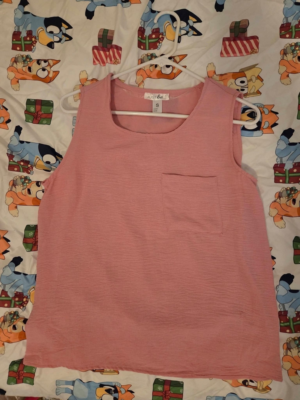 Pink Sleeveless Pocket Tank Top